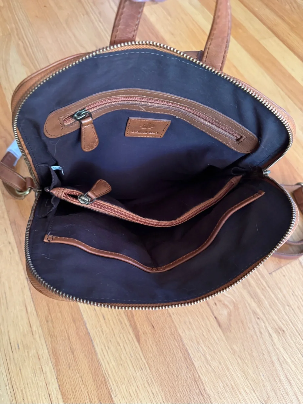NWT Oak & Tan Genuine Leather Backpack Cognac Brown